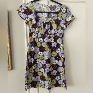 Boden floral cap sleeve eyelet mini dress 100% cotton EUC SIZE 4 petite